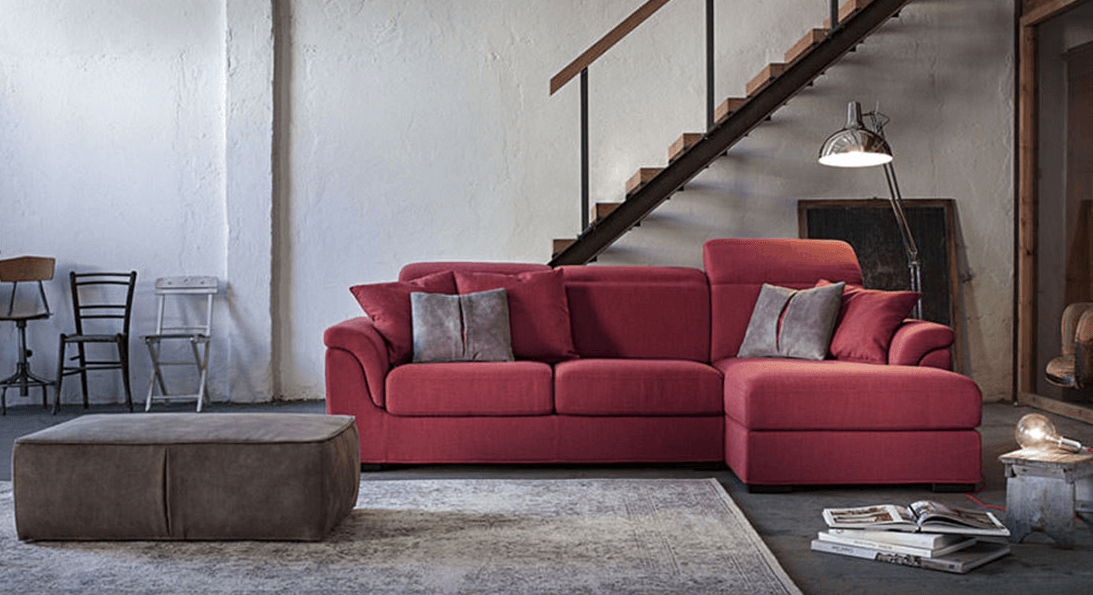 Divano moderno e di design con chaise-longue e sedute estraibili Hawaii di Tino Mariani