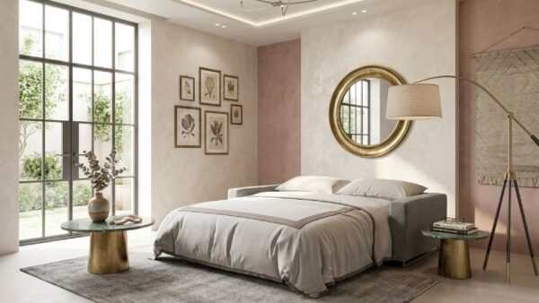 Divano Letto Aperto In Soggiorno Elegante Moderno Di Design