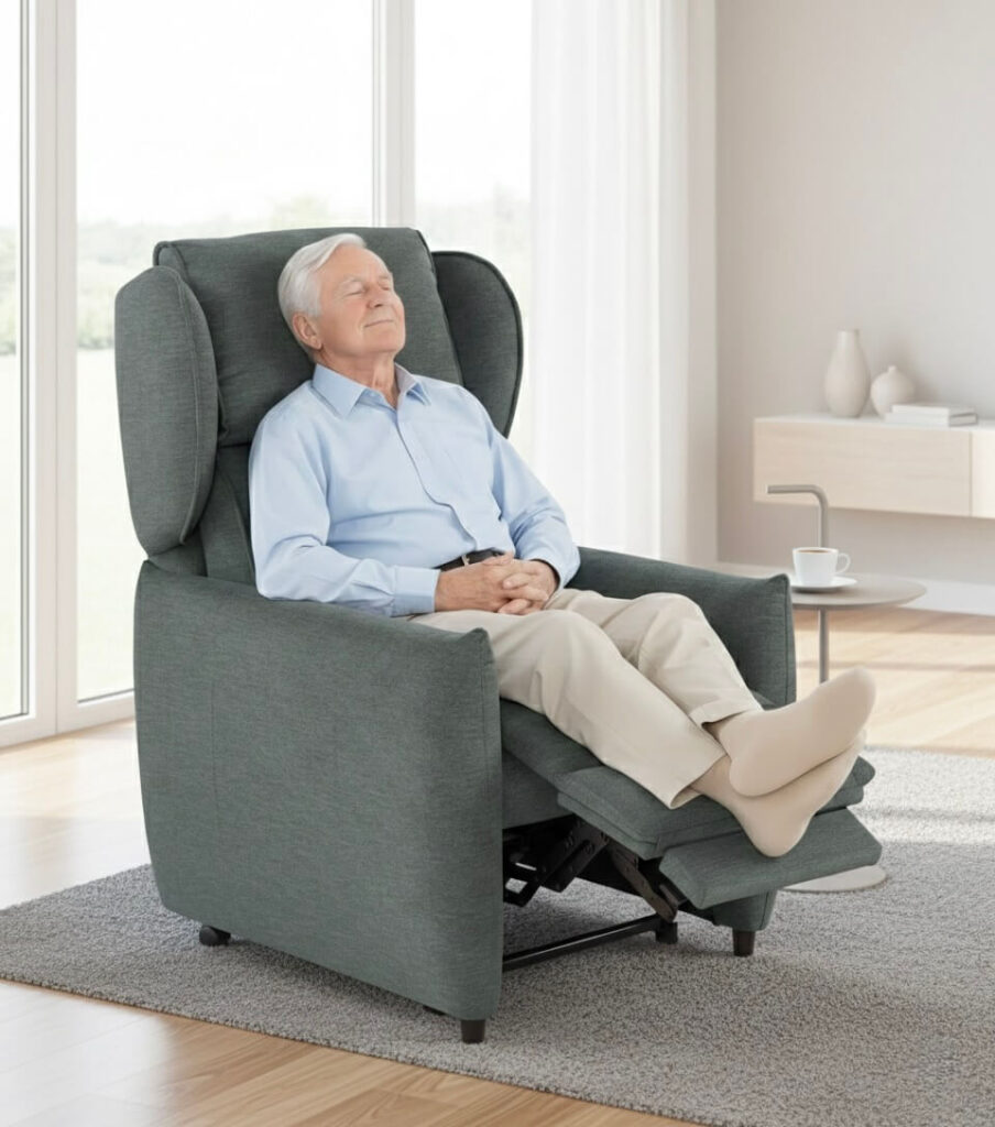 Prova Della Comodità Di Una Poltrona Relax Elettrica Di Tino Mariani