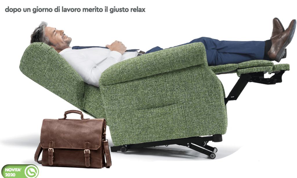 Poltrona relax Zero Gravity Tino Mariani con funzione reclinabile, design moderno e massimo comfort per il benessere quotidiano
