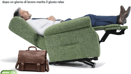 Poltrona relax Zero Gravity Tino Mariani con funzione reclinabile, design moderno e massimo comfort per il benessere quotidiano