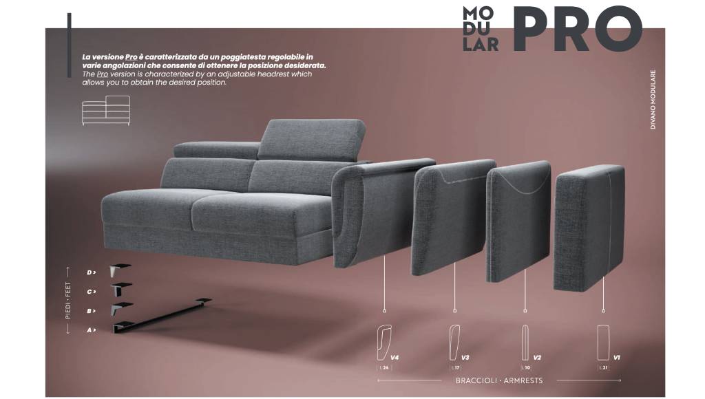 Divani Letto Matrimoniale Modular Pro Pronta Consegna Tino Mariani materasso 160 rete a doghe in legno