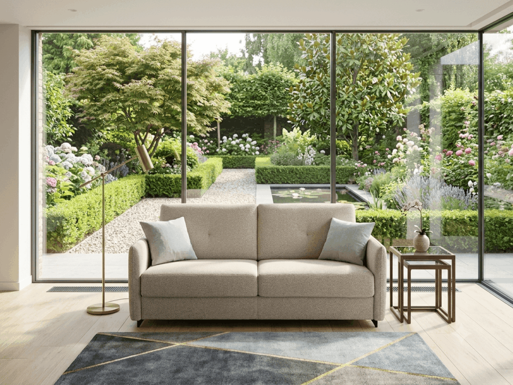 Divani letto Modular Plus in pronta consegna con rete a doghe in legno e materasso alto 17 cm