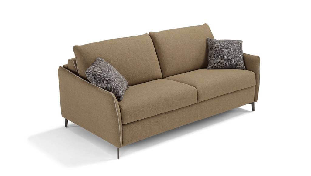 Divano 2 posti letto Elegance con piedini alti, design moderno e compatto
