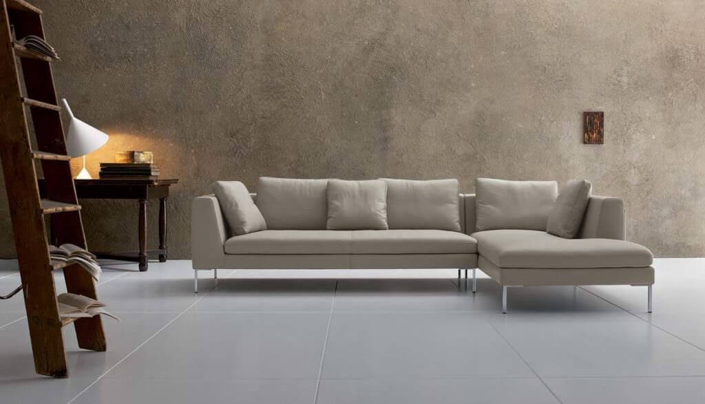 Divano Denny in pelle con chaise-longue su misura – Tino Mariani, artigianalità Made in Italy Lissone e vicino a Inverigo