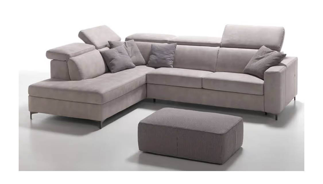 Divano Angolare Byron Small Con Pouf Tino Mariani