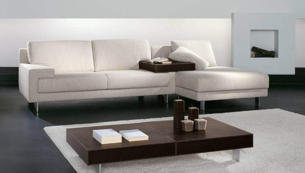 divano angolare con chaise-longue in tessuto Tino Mariani modello Madison