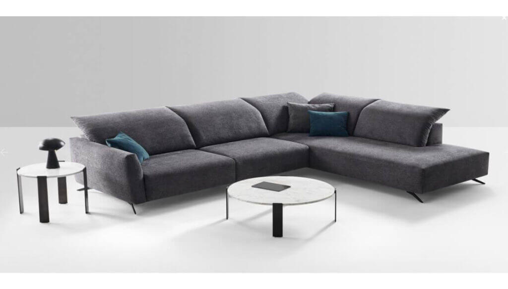 Divano Angolare Con Relax In Tessuto Anti Macchia Lisbona Tino Mariani disponibile anche ad Erba e dintorni