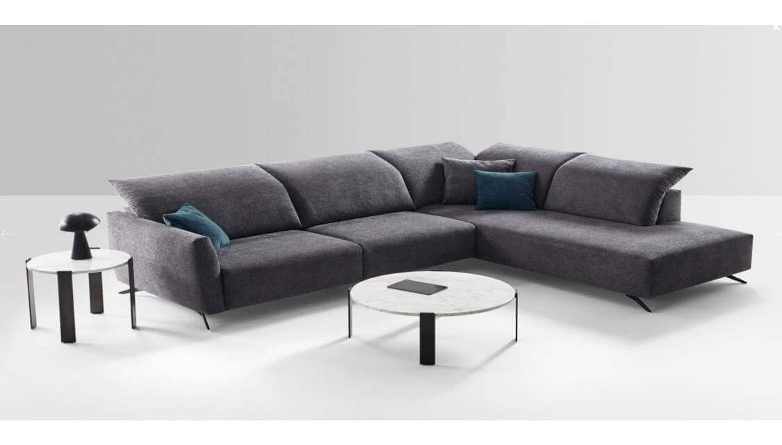 Divano Angolare Con Relax In Tessuto Anti Macchia Lisbona Tino Mariani disponibile anche ad Erba e dintorni