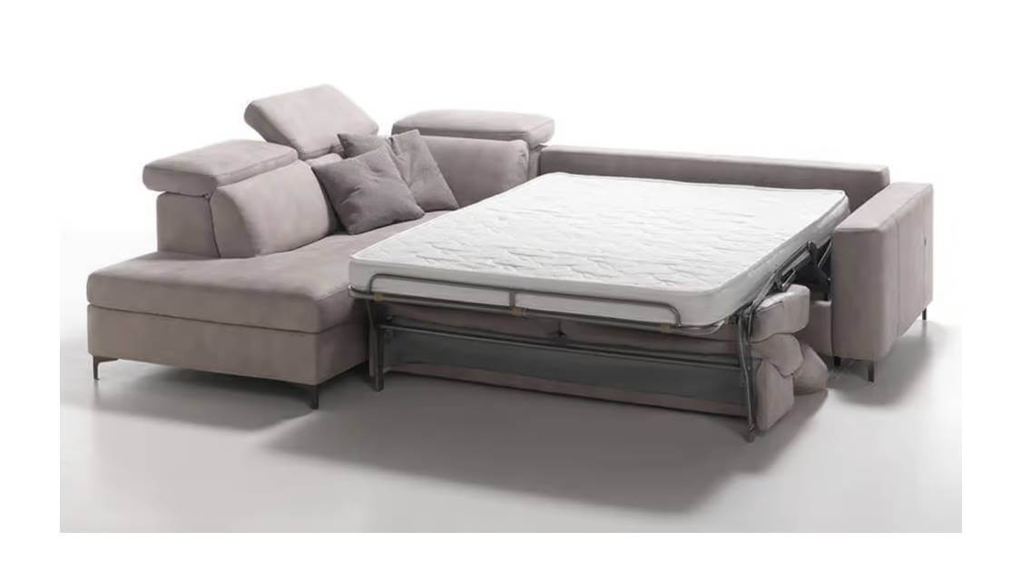 Divano Angolare Letto Byron Small In Tessuto Tino Mariani