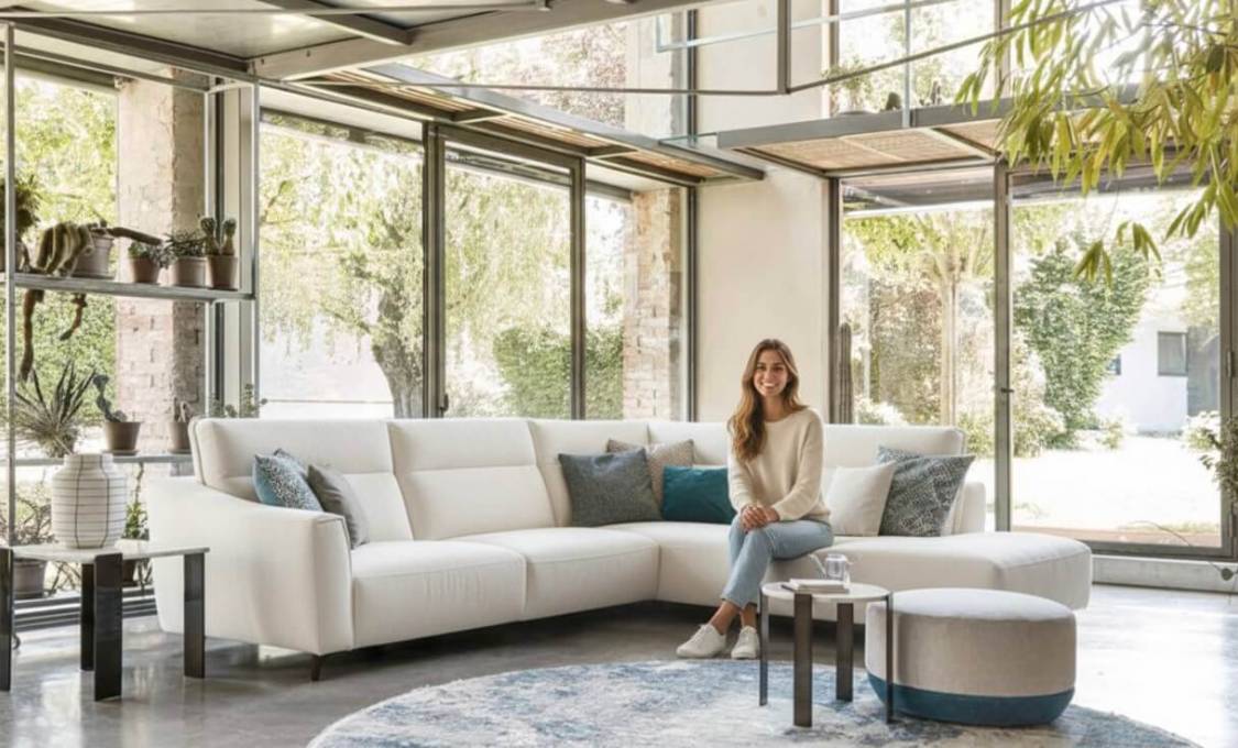 Divano angolare moderno Ibiza con sistema relax, in vendita da Tino Mariani