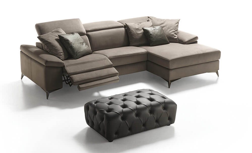 divano moderno relax con chaise-longue in promozione tino mariani