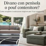 Confronto tra divano con penisola e divano lineare con pouf contenitore