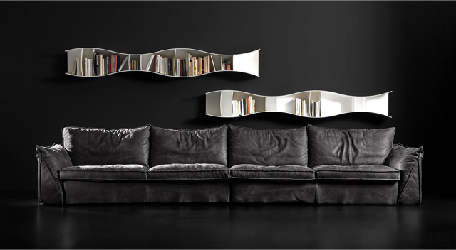 Divano Design Five In Pelle Nera Tino Mariani