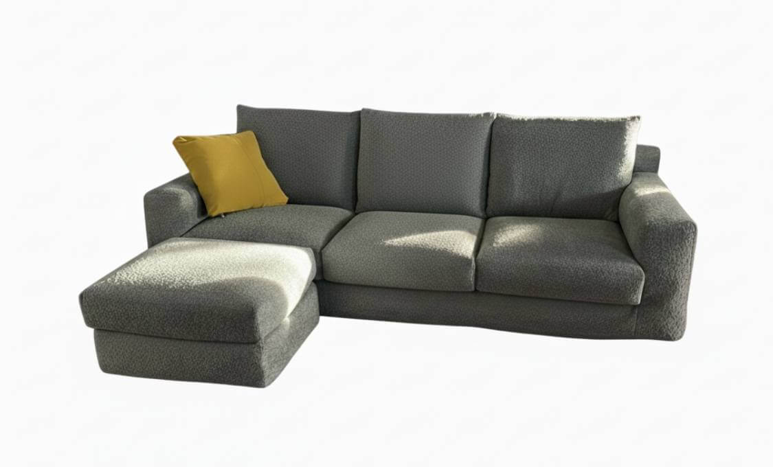 Divano E Pouf Caraibi In Tessuto Bouclè In Offerta Outlet