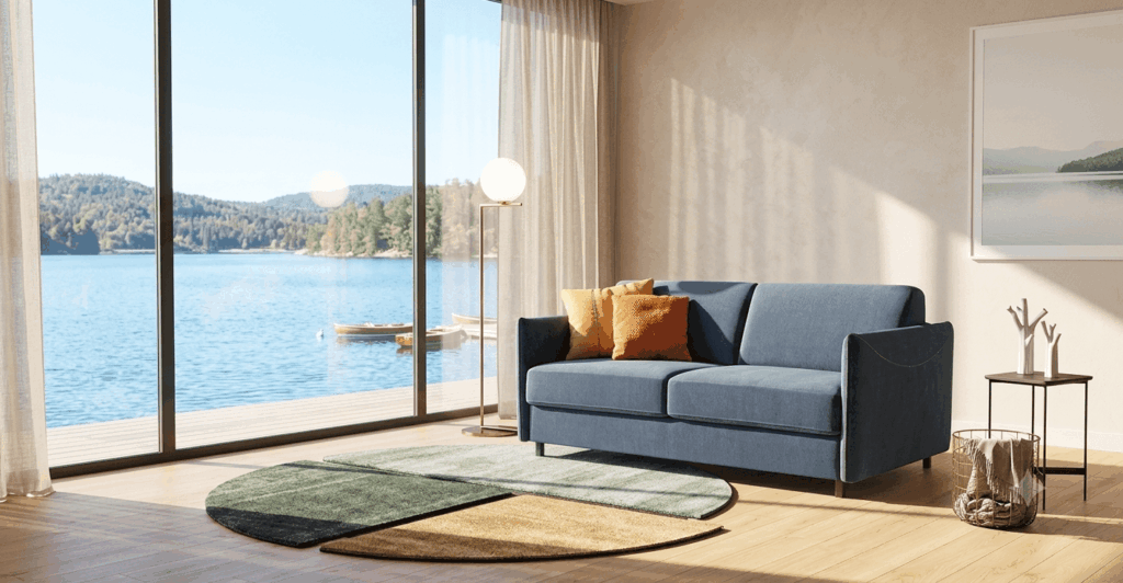 Divano letto una piazza e mezza Modular Standard Tino Mariani con rete a doghe in legno, pronta consegna a Lissone