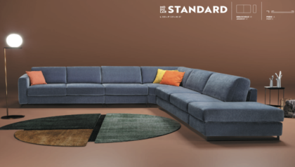 Divano Letto Angoalre Modulat Standard In Tessuto Sfoderabile Tino Mariani