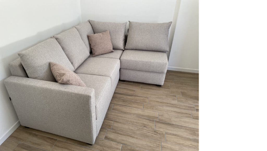 Divano Letto Angolare con rete a doghe rotterdam pronta consegna Tino Mariani