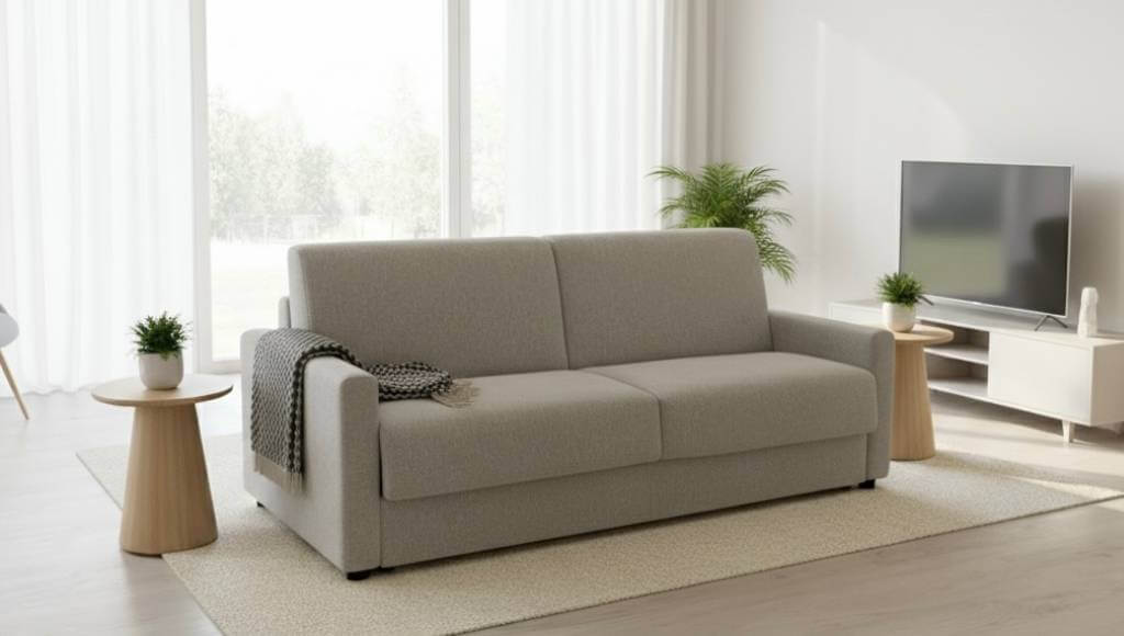 Divano Letto Matrimoniale London 18 in Promozione, Colore Sand – Tino Mariani
