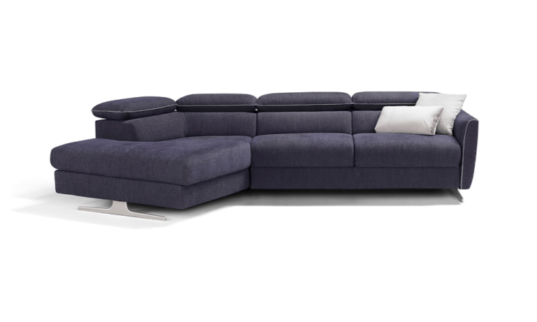 Divano letto moderno Madrid Top con piedini alti in metallo e design elegante, fornito da Tino Mariani a Lissone in provincia di Monza e Brianza.
