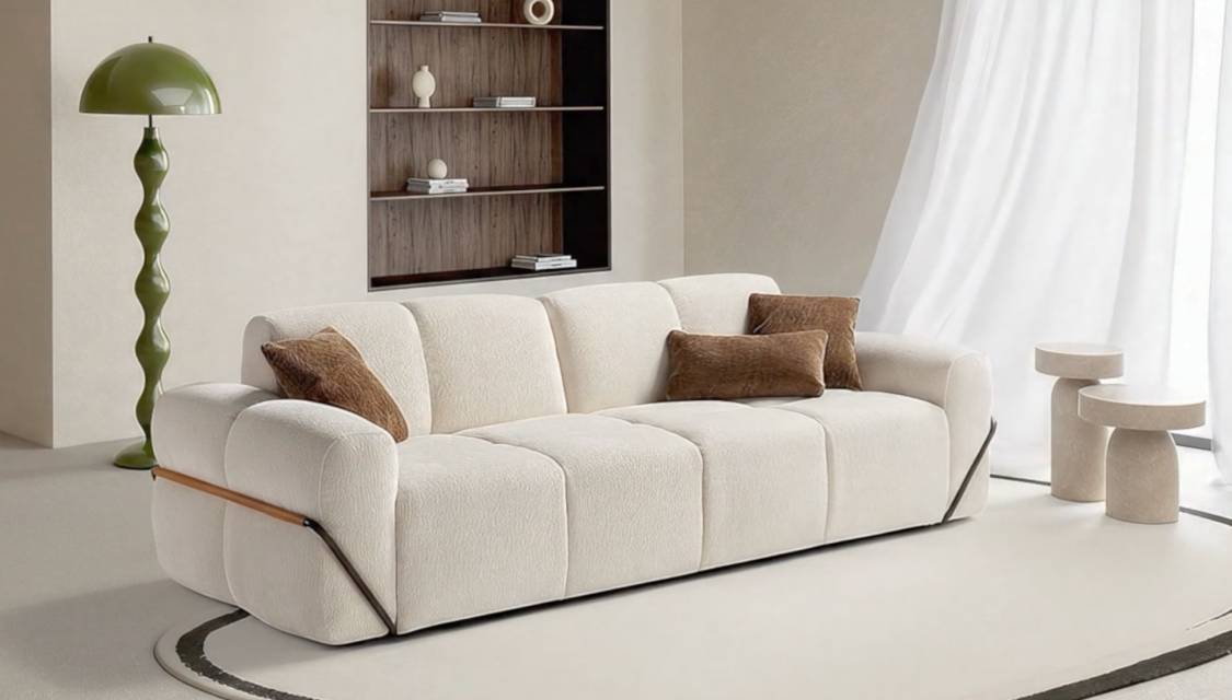 Divano letto moderno di design in tessuto morbido modello Sky – Tino Mariani
