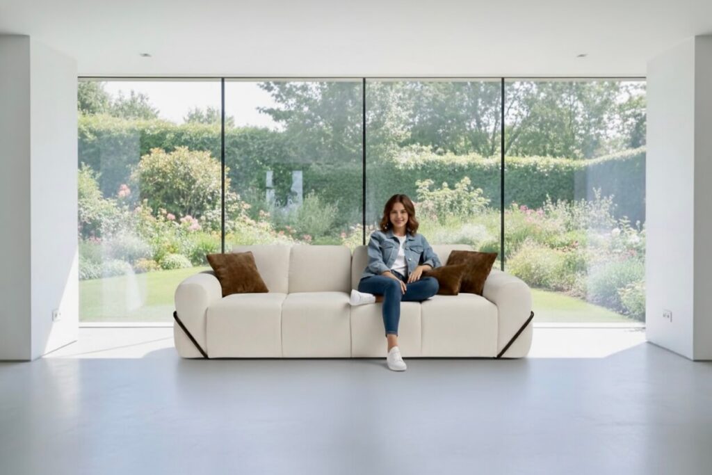 Divano letto moderno Sky di Tino Mariani dal design profondo e confortevole