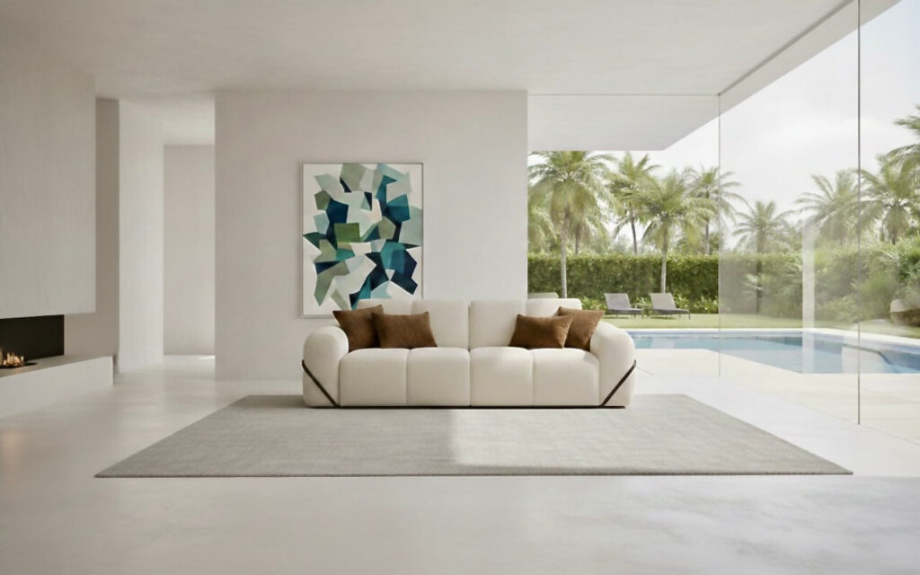 Divano letto moderno modello Sky di Tino Mariani, design contemporaneo trasformabile con linee essenziali