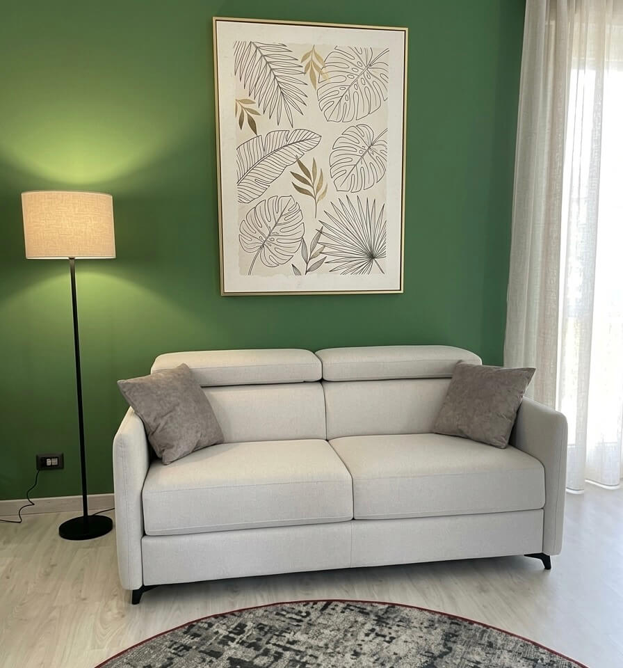 Divano letto Modular Pro 182 cm con materasso 140x197 h17, rete a doghe, pronta consegna Tino Mariani