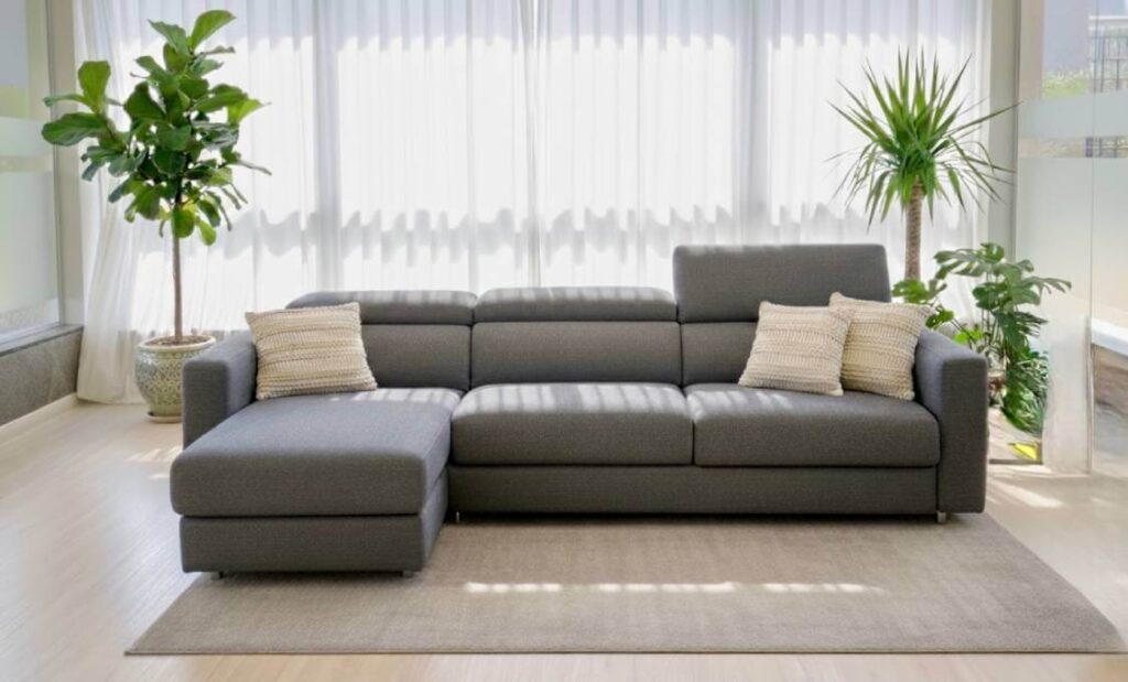 Divano letto Modular Pro con chaise longue contenitore e letto matrimoniale made in Italy Tino Mariani