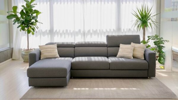 Divano letto Modular Pro con chaise longue contenitore e letto matrimoniale made in Italy Tino Mariani