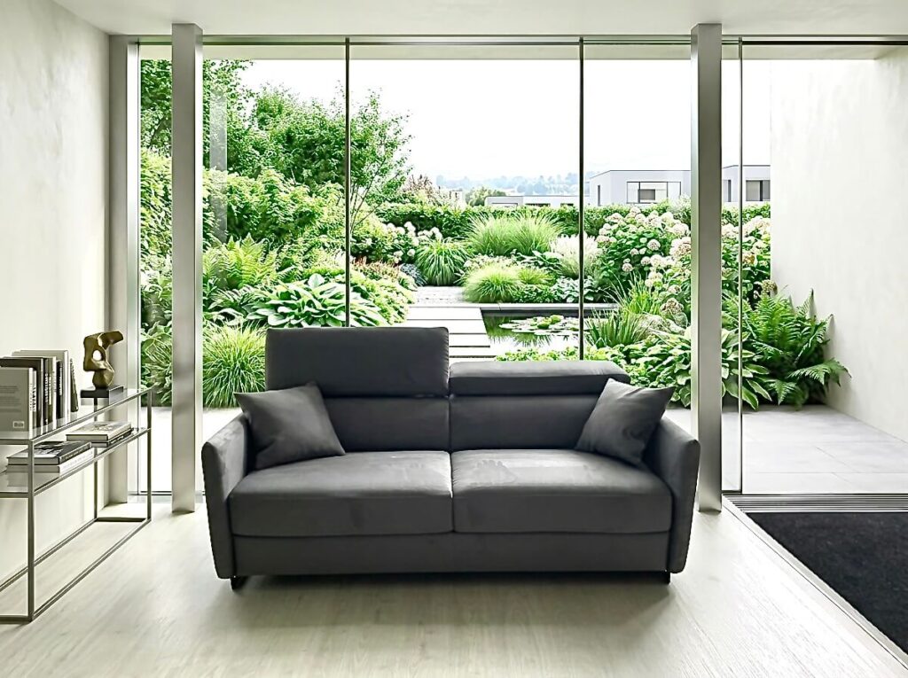 Divano letto Modular Pro in pronta consegna 202x105 cm con materasso 160x197 h 17, rete a doghe e microfibra antimacchia Tino Mariani
