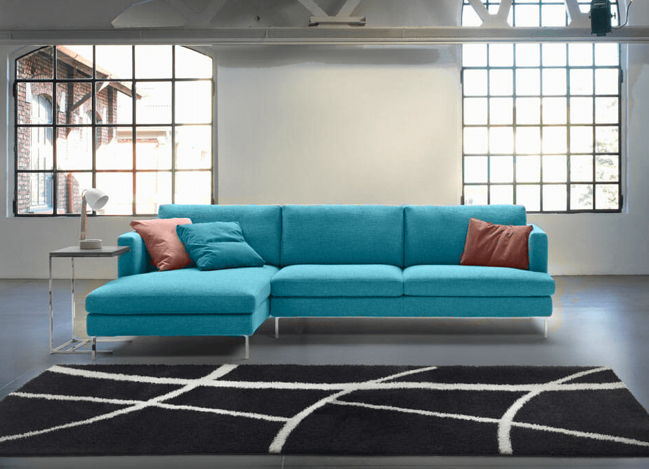 Divano Manhattan con chaise-longue da centro stanza su misura Tino Mariani