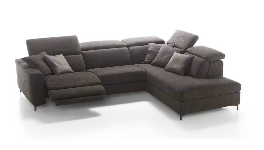 Divano Relax Angolare In Tessuto Anti Macchia Byron Small Tino Mariani