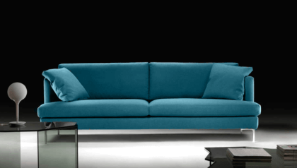 Divano tre posti Manhattan in tessuto sfoderabile, design moderno, realizzato da Tino Mariani