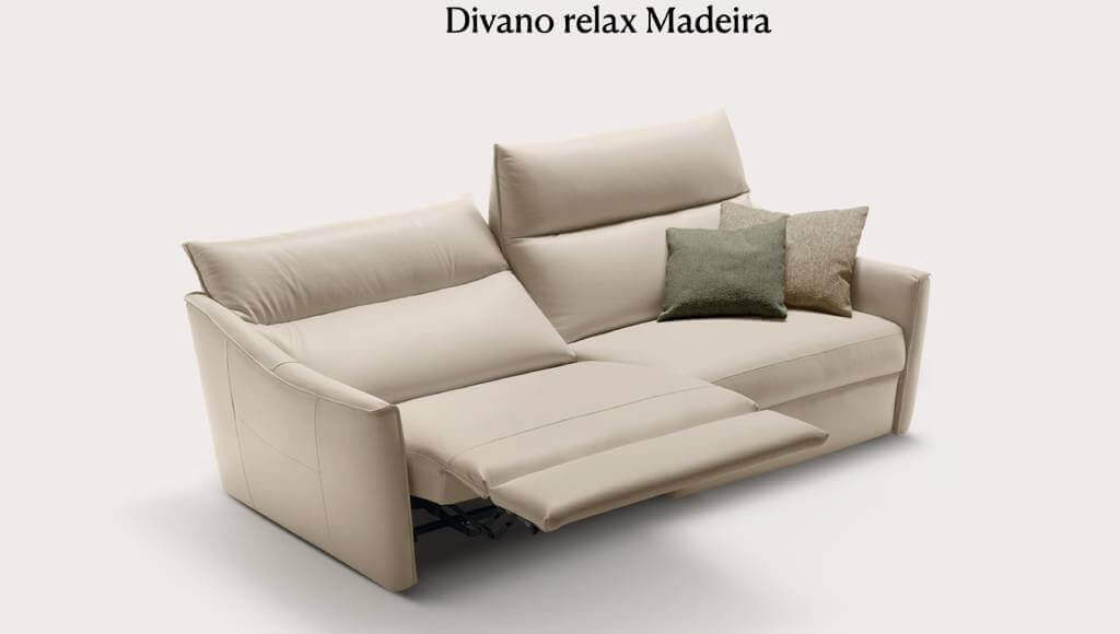 divano tre posti con sistema relax elettrico madeira tino mariani
