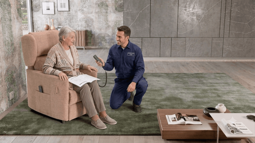 Installazione poltrona relax elettrica consegnata da Tino Mariani con collaudo a domicilio

