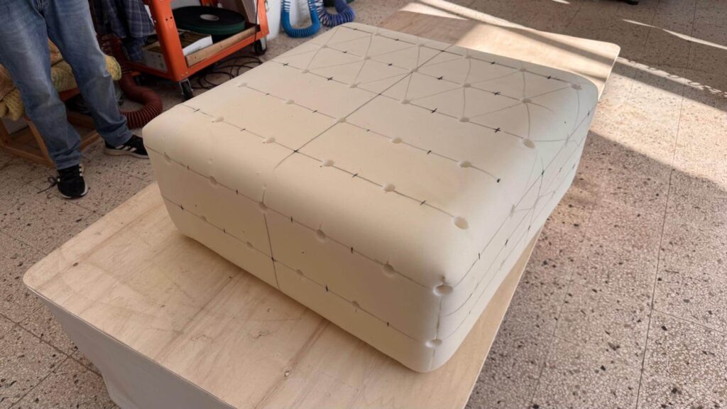 Imbottitura Pouf 80x80 Capitonnè Su Misura Tino Mariani