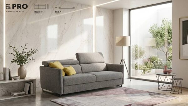 Miglior divano letto per uso quotidiano Modular Pro Tino Mariani con materasso alto 17 cm