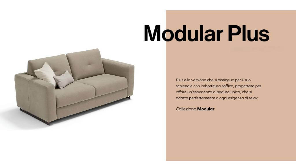 Divano letto Modular Plus con rete ortopedica a doghe – Tino Mariani