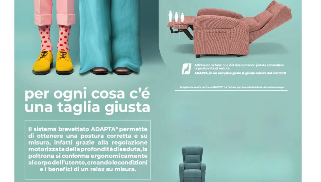 Poltrona relax reclinabile Batik Adapta con seduta regolabile e comfort ergonomico