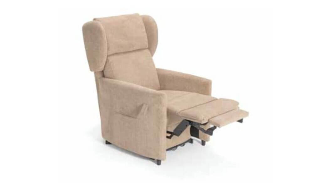 Poltrona relax due motori Nicole in tessuto antimacchia con doppia pediera โ Tino Mariani