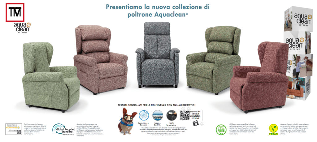 Poltrone relax in tessuto Aqua Clean Tino Mariani