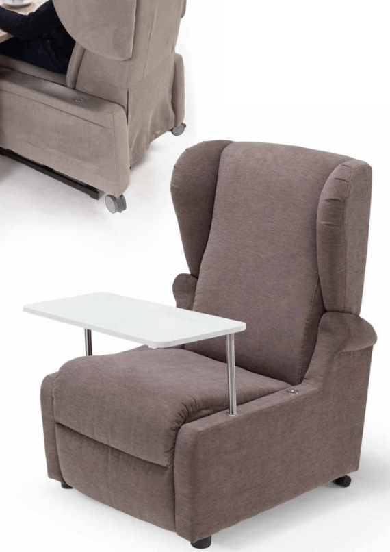 poltrona relax berger compact con braccioli estraibili e tavolino