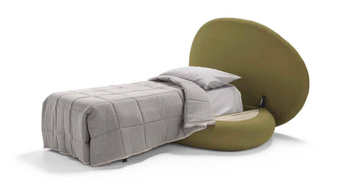 Pouf Di Design Con Contenitore In Legno E Rete Ortopedica Eletto Saldata Tino Mariani