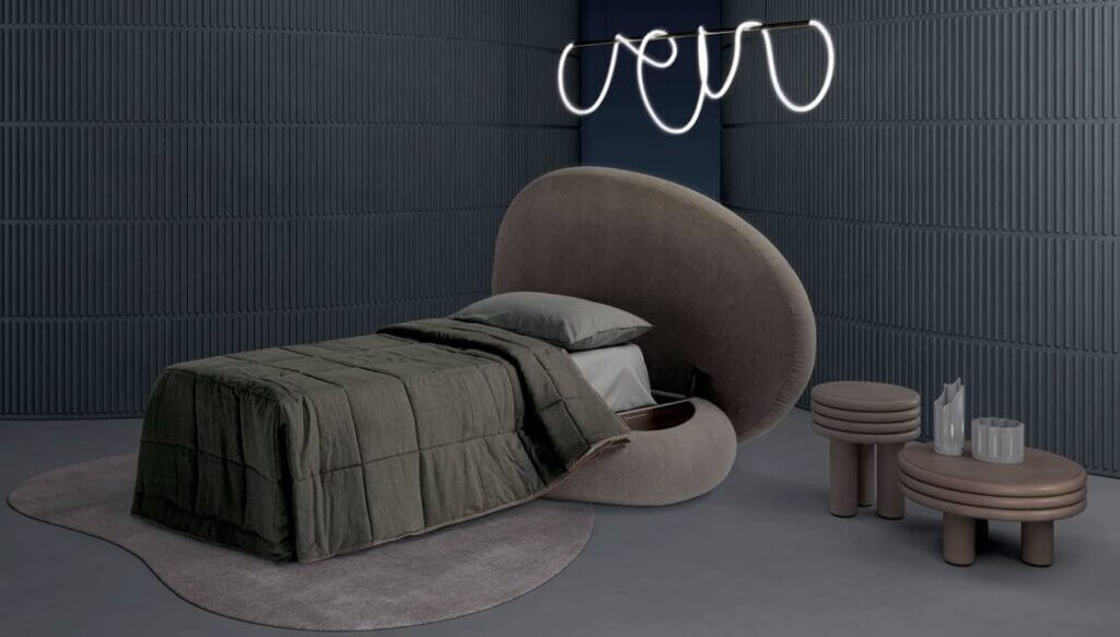 Pouf Letto Trasformabile Stone In Tessuto Sfoderabile Tino Mariani