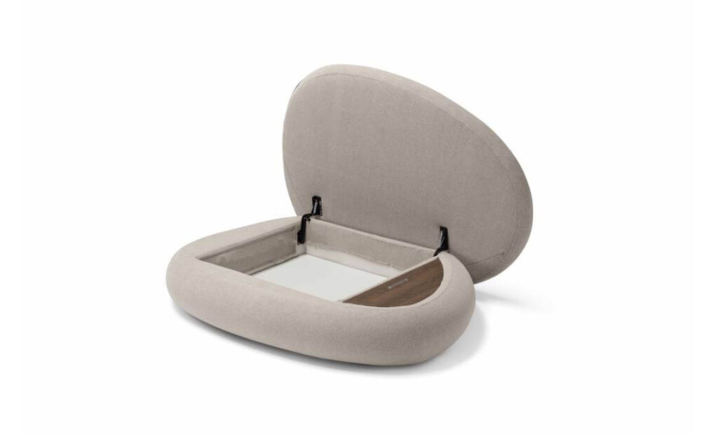 Pouf Stone Con Contenitore E Comodino In Legno Tino Mariani