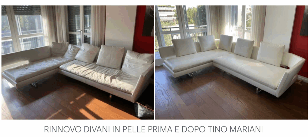 Rifacimento Divano In Pelle Prima E Dopo Tino Mariani
