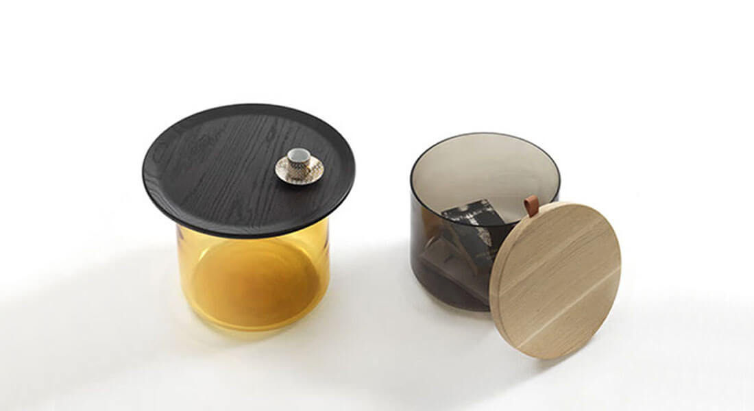 Tavolino Tea Mod con forme rotonde e base elegante per ambienti contemporanei, proposto da Tino Mariani a Lissone in provincia di Monza e Brianza.